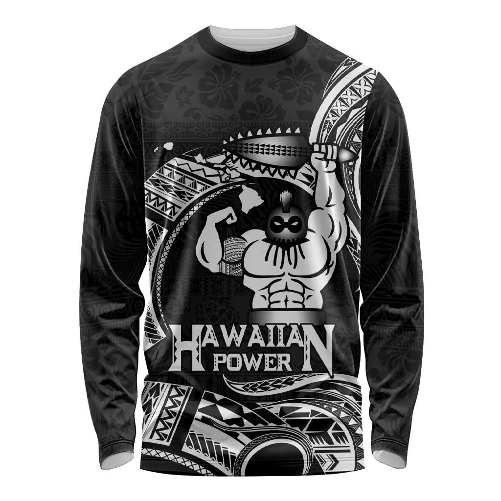 Black Hawaii Ikaika Warrior Long Sleeve Shirt Hawaiian Power