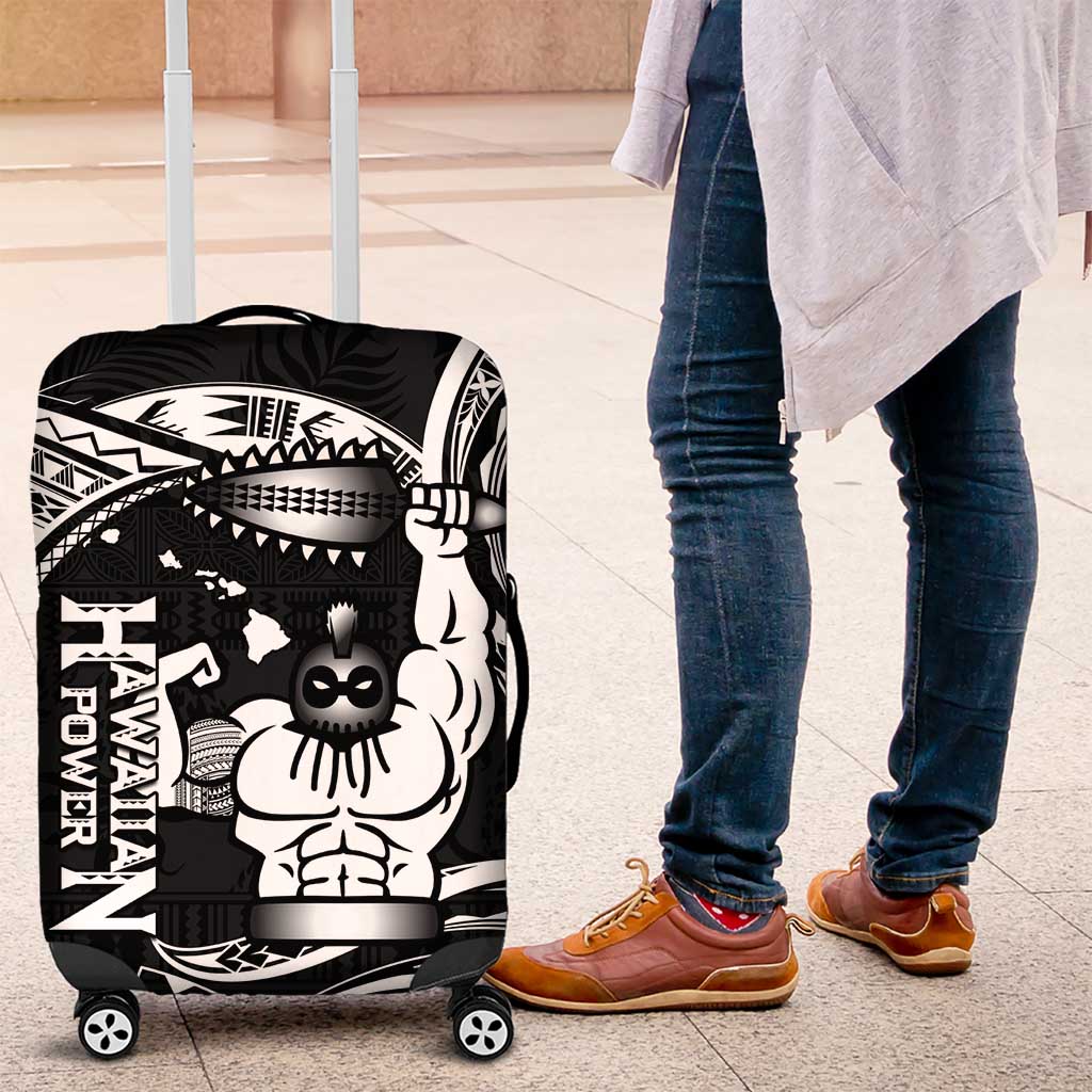 Black Hawaii Ikaika Warrior Luggage Cover Hawaiian Power