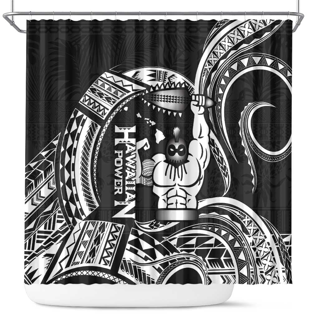 Black Hawaii Ikaika Warrior Shower Curtain Hawaiian Power