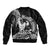 Black Hawaii Ikaika Warrior Sleeve Zip Bomber Jacket Hawaiian Power