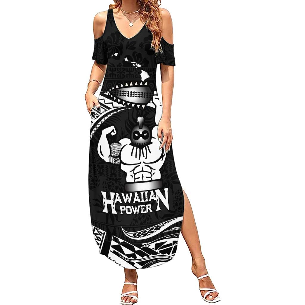 Black Hawaii Ikaika Warrior Summer Maxi Dress Hawaiian Power