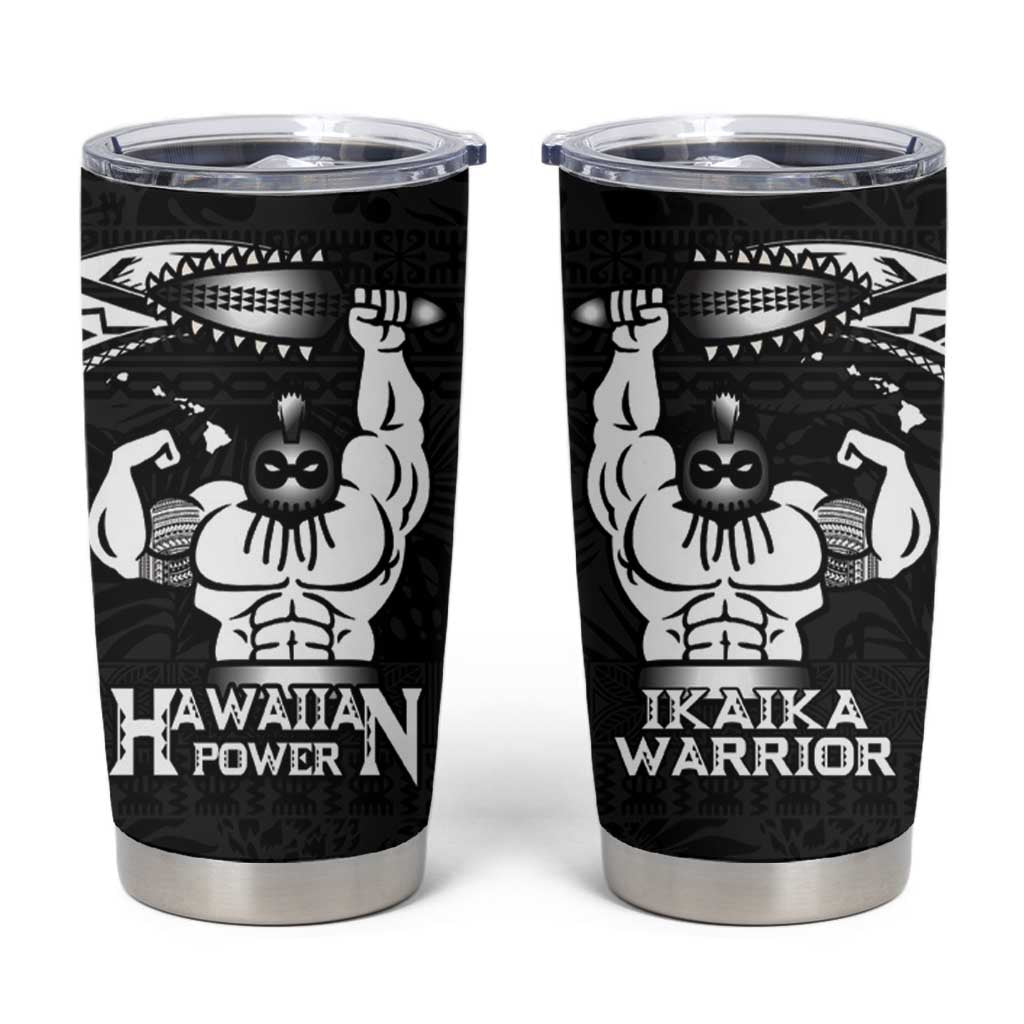 Black Hawaii Ikaika Warrior Tumbler Cup Hawaiian Power