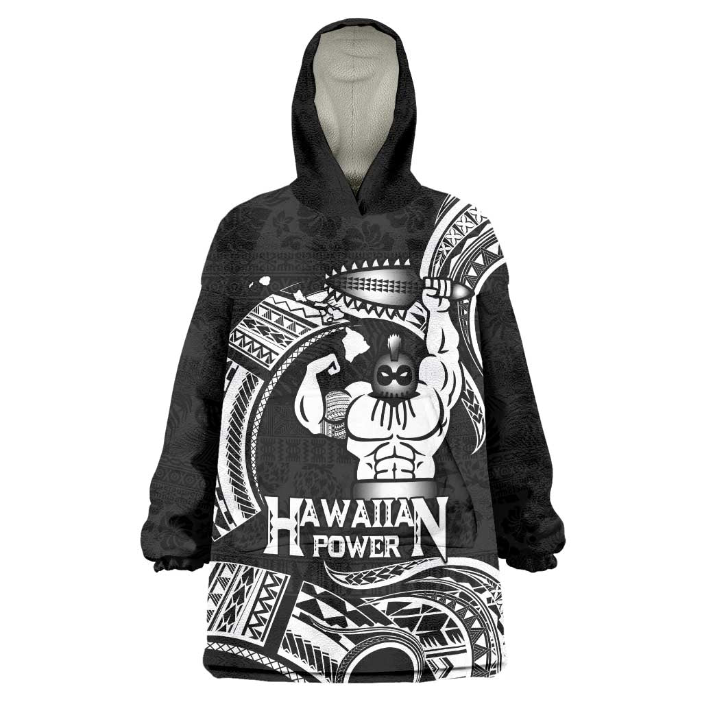 Black Hawaii Ikaika Warrior Wearable Blanket Hoodie Hawaiian Power