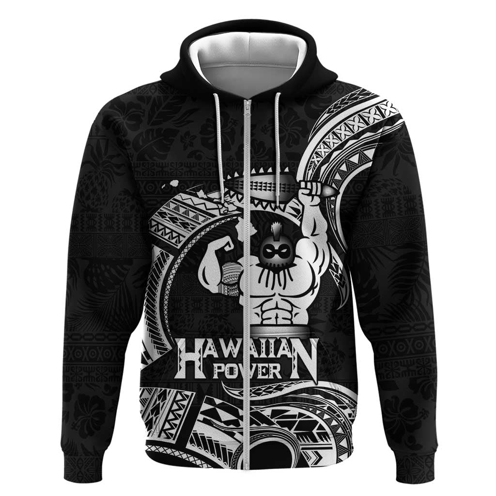 Black Hawaii Ikaika Warrior Zip Hoodie Hawaiian Power