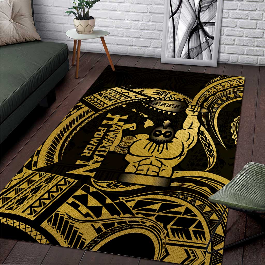 Gold Hawaii Ikaika Warrior Area Rug Hawaiian Power