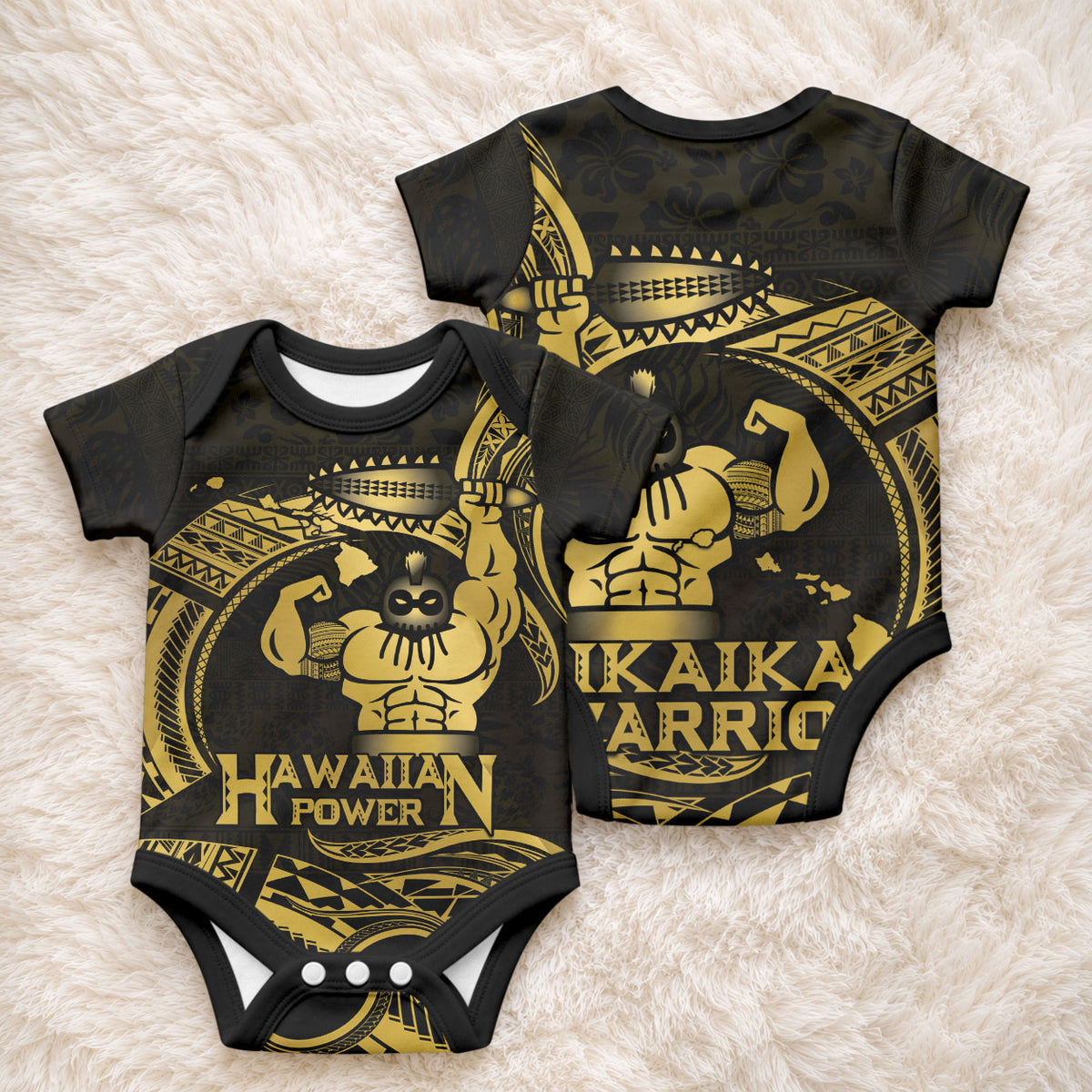 Gold Hawaii Ikaika Warrior Baby Onesie Hawaiian Power LT14 - Polynesian Pride
