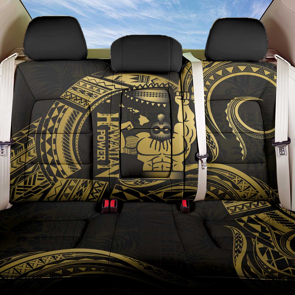 Gold Hawaii Ikaika Warrior Back Car Seat Cover Hawaiian Power