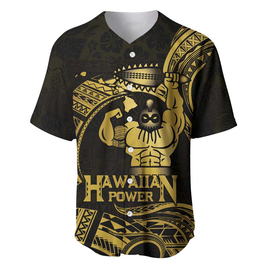 Gold Hawaii Ikaika Warrior Baseball Jersey Hawaiian Power