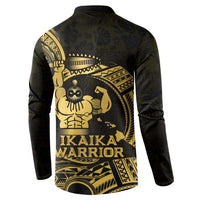 Gold Hawaii Ikaika Warrior Button Sweatshirt Hawaiian Power