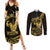 Gold Hawaii Ikaika Warrior Couples Matching Summer Maxi Dress and Long Sleeve Button Shirt Hawaiian Power