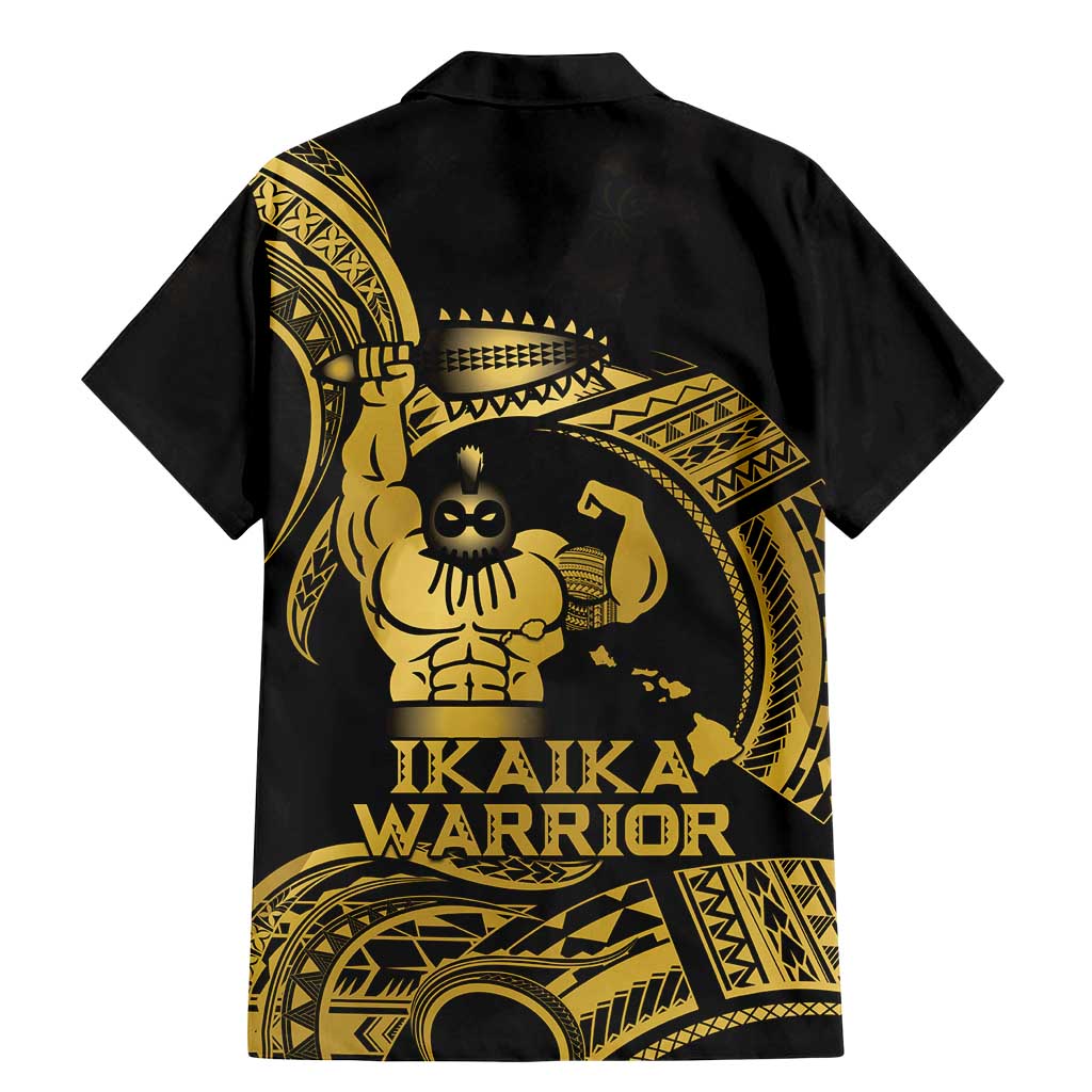 Gold Hawaii Ikaika Warrior Family Matching Mermaid Dress and Hawaiian Shirt Hawaiian Power