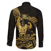 Gold Hawaii Ikaika Warrior Family Matching Mermaid Dress and Hawaiian Shirt Hawaiian Power