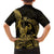 Gold Hawaii Ikaika Warrior Family Matching Short Sleeve Bodycon Dress and Hawaiian Shirt Hawaiian Power