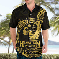 Gold Hawaii Ikaika Warrior Hawaiian Shirt Hawaiian Power