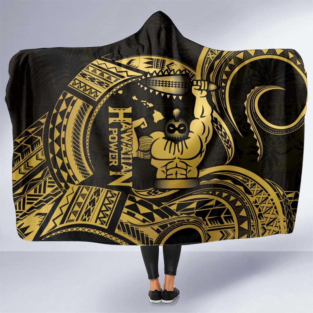 Gold Hawaii Ikaika Warrior Hooded Blanket Hawaiian Power