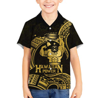 Gold Hawaii Ikaika Warrior Kid Hawaiian Shirt Hawaiian Power