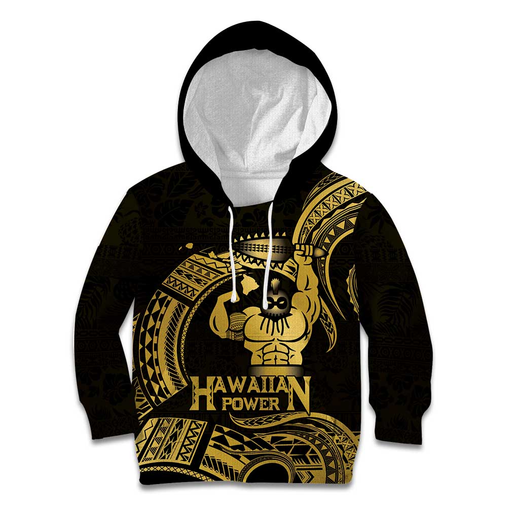 Gold Hawaii Ikaika Warrior Kid Hoodie Hawaiian Power