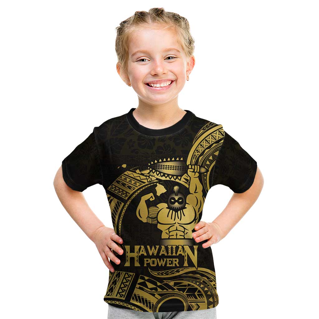 Gold Hawaii Ikaika Warrior Kid T Shirt Hawaiian Power