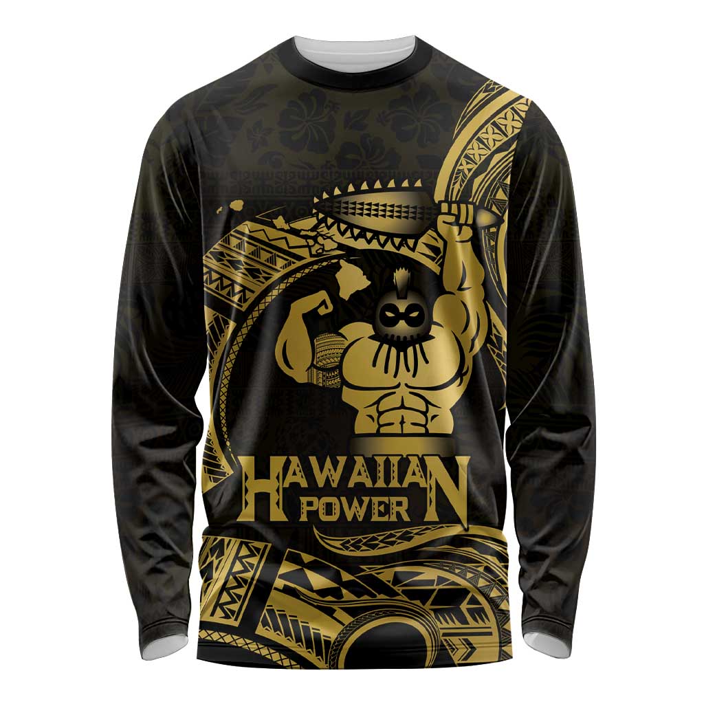 Gold Hawaii Ikaika Warrior Long Sleeve Shirt Hawaiian Power