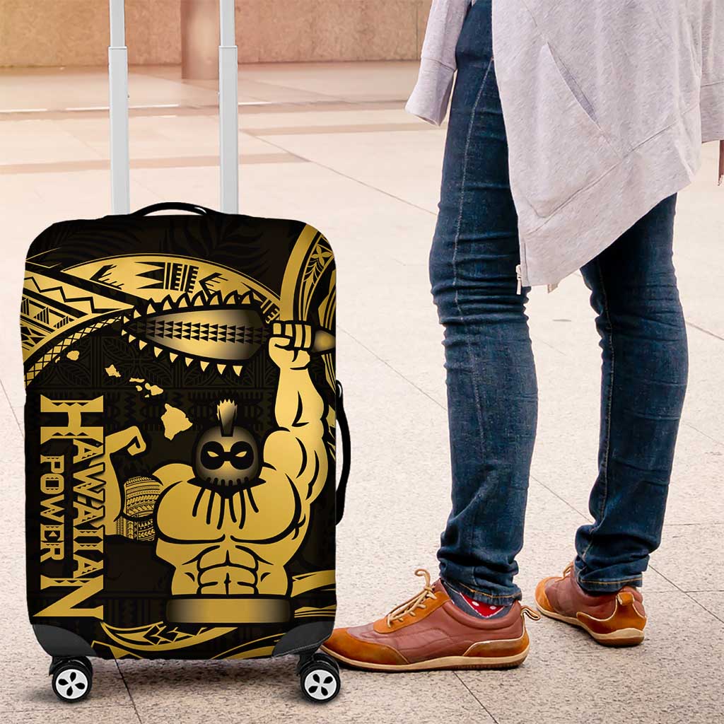 Gold Hawaii Ikaika Warrior Luggage Cover Hawaiian Power