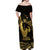 Gold Hawaii Ikaika Warrior Off Shoulder Maxi Dress Hawaiian Power