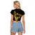 Gold Hawaii Ikaika Warrior Raglan Cropped T Shirt Hawaiian Power