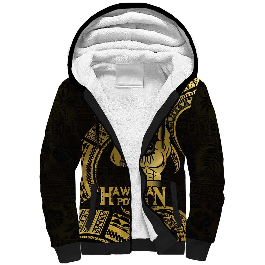 Gold Hawaii Ikaika Warrior Sherpa Hoodie Hawaiian Power