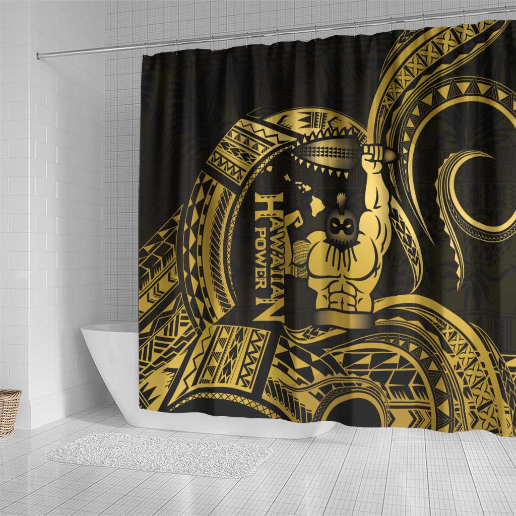 Gold Hawaii Ikaika Warrior Shower Curtain Hawaiian Power