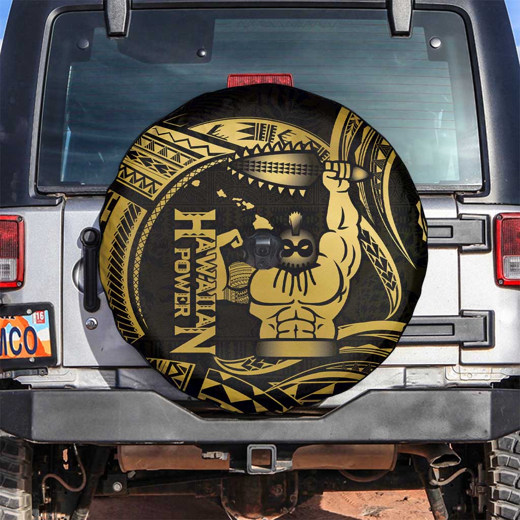 Gold Hawaii Ikaika Warrior Spare Tire Cover Hawaiian Power