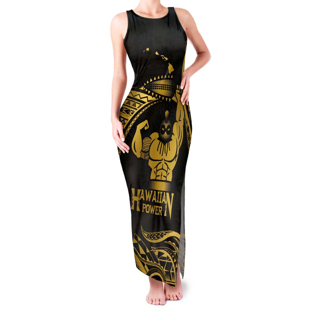 Gold Hawaii Ikaika Warrior Tank Maxi Dress Hawaiian Power