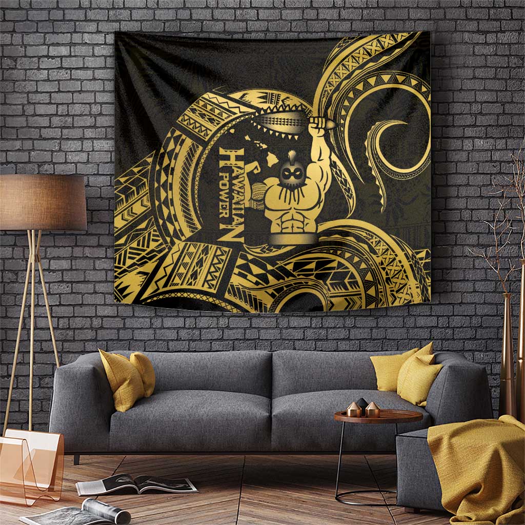 Gold Hawaii Ikaika Warrior Tapestry Hawaiian Power