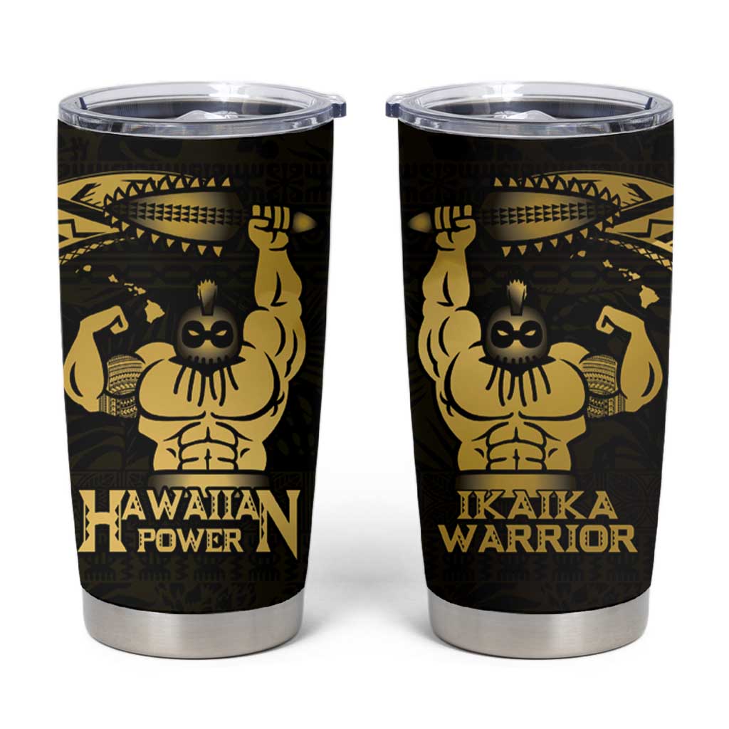 Gold Hawaii Ikaika Warrior Tumbler Cup Hawaiian Power