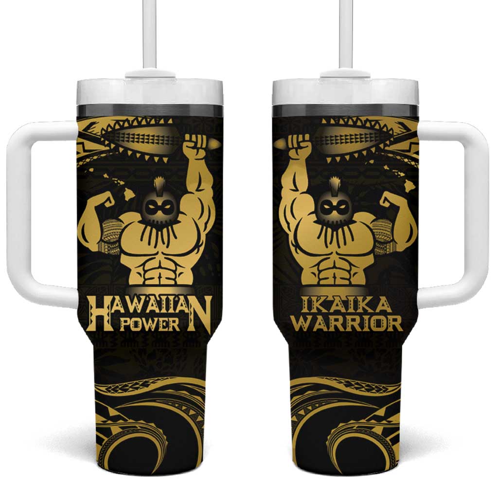 Gold Hawaii Ikaika Warrior Tumbler With Handle Hawaiian Power