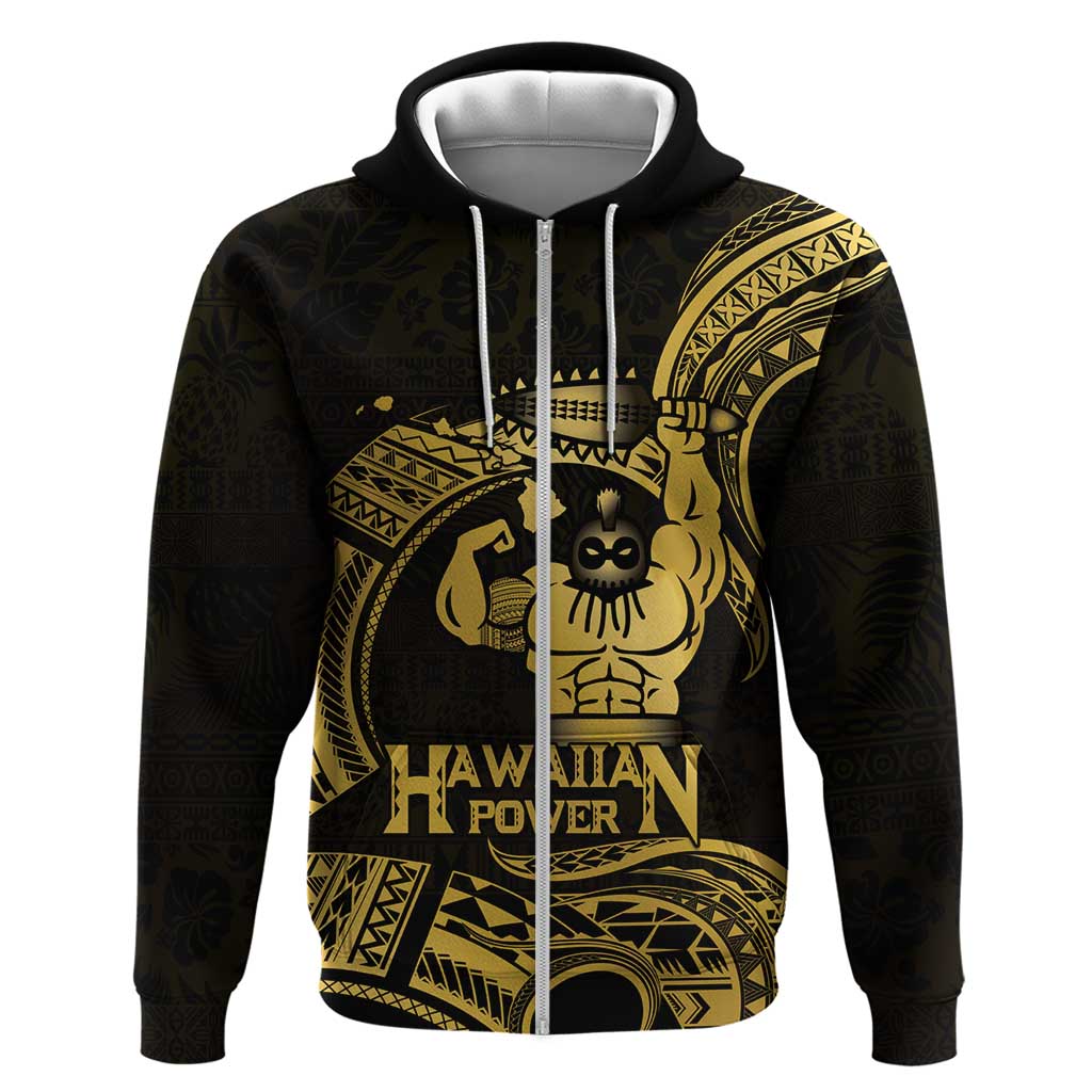 Gold Hawaii Ikaika Warrior Zip Hoodie Hawaiian Power