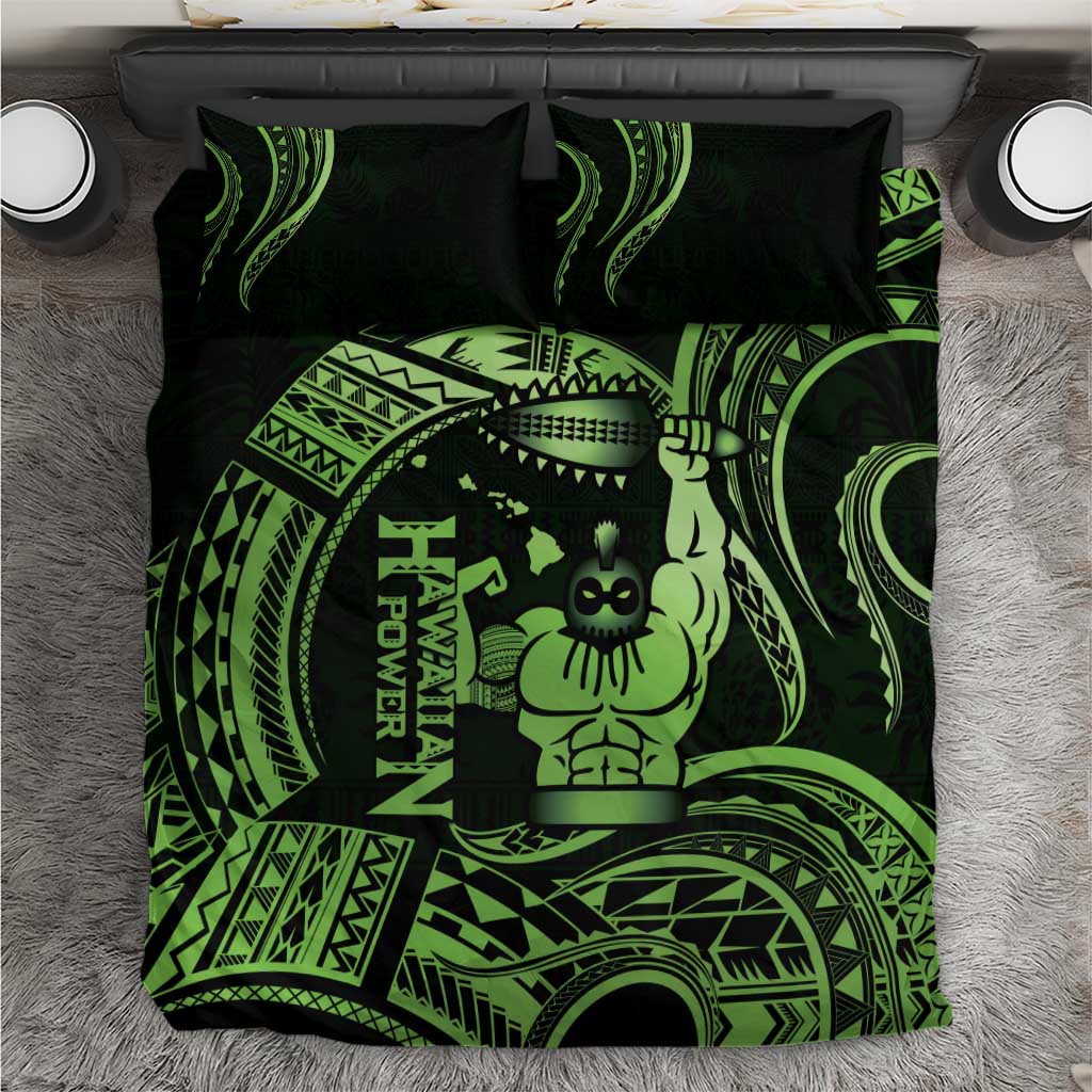 Green Hawaii Ikaika Warrior Bedding Set Hawaiian Power