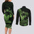 Green Hawaii Ikaika Warrior Couples Matching Long Sleeve Bodycon Dress and Long Sleeve Button Shirt Hawaiian Power