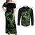 Green Hawaii Ikaika Warrior Couples Matching Off Shoulder Maxi Dress and Long Sleeve Button Shirt Hawaiian Power