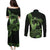 Green Hawaii Ikaika Warrior Couples Matching Puletasi and Long Sleeve Button Shirt Hawaiian Power