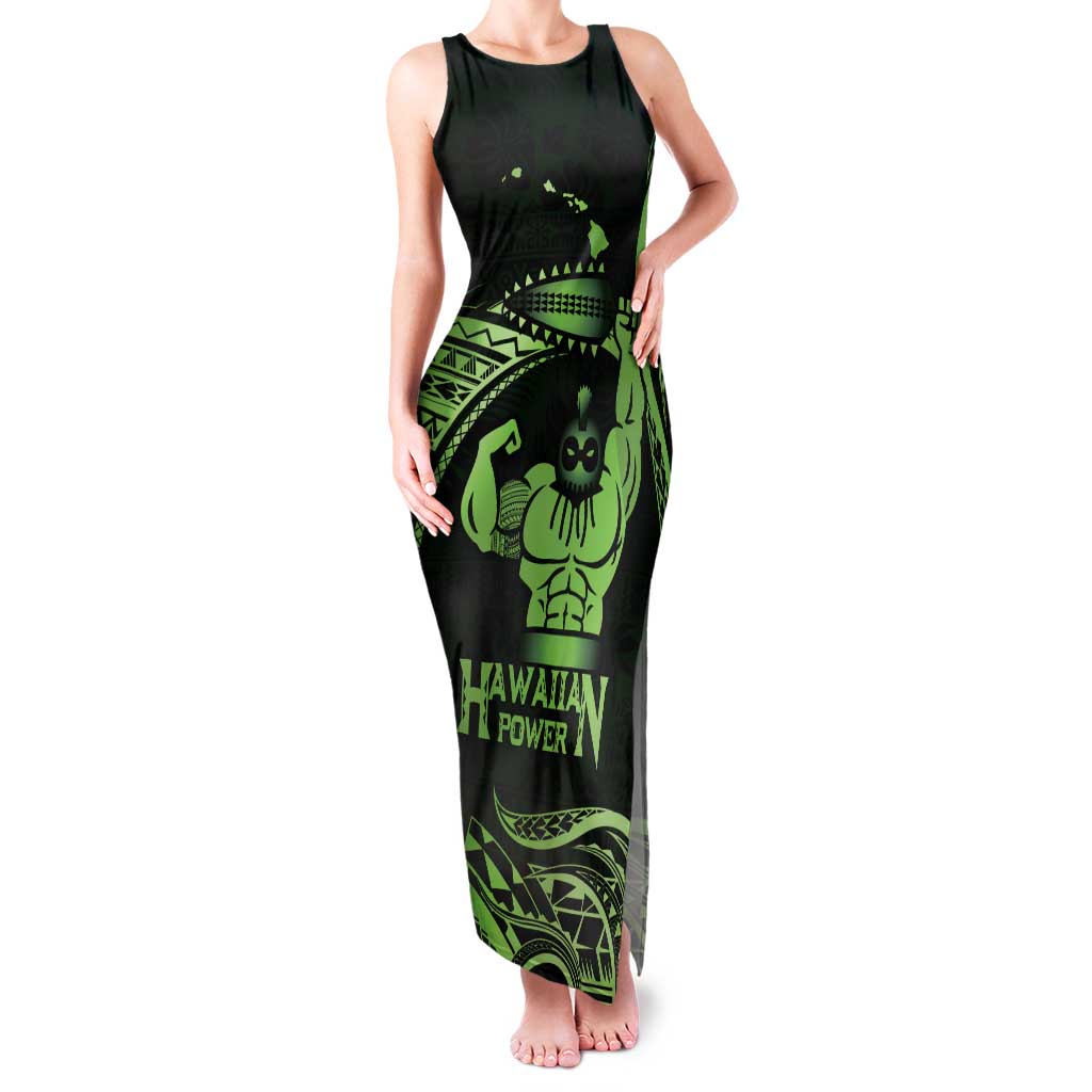 Green Hawaii Ikaika Warrior Family Matching Tank Maxi Dress and Hawaiian Shirt Hawaiian Power