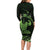 Green Hawaii Ikaika Warrior Long Sleeve Bodycon Dress Hawaiian Power