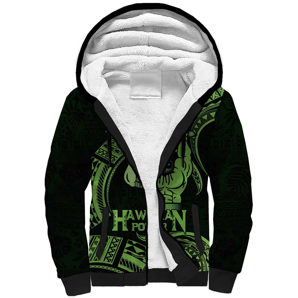 Green Hawaii Ikaika Warrior Sherpa Hoodie Hawaiian Power