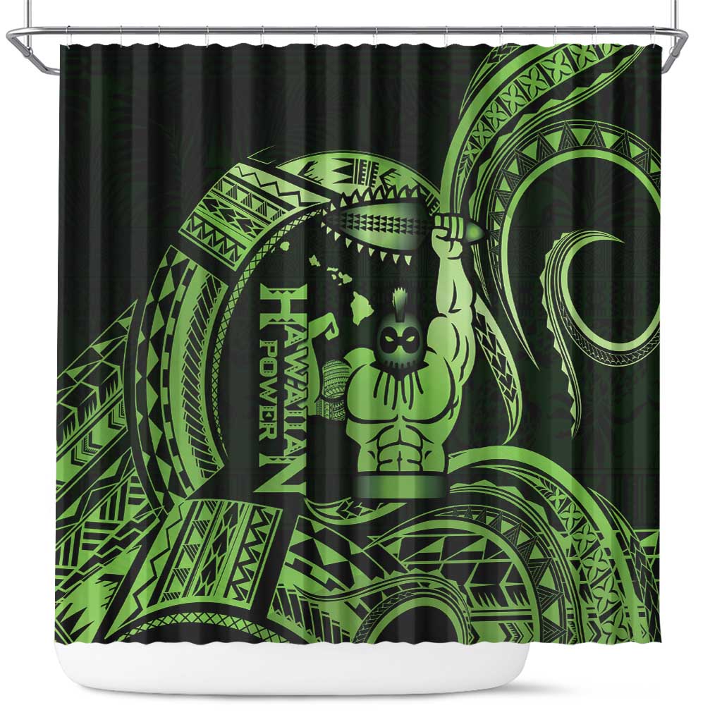 Green Hawaii Ikaika Warrior Shower Curtain Hawaiian Power