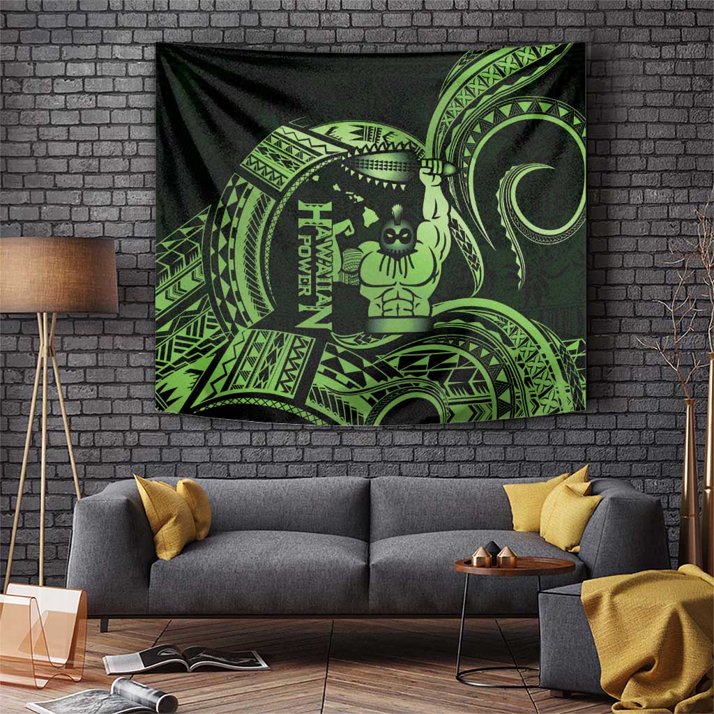 Green Hawaii Ikaika Warrior Tapestry Hawaiian Power