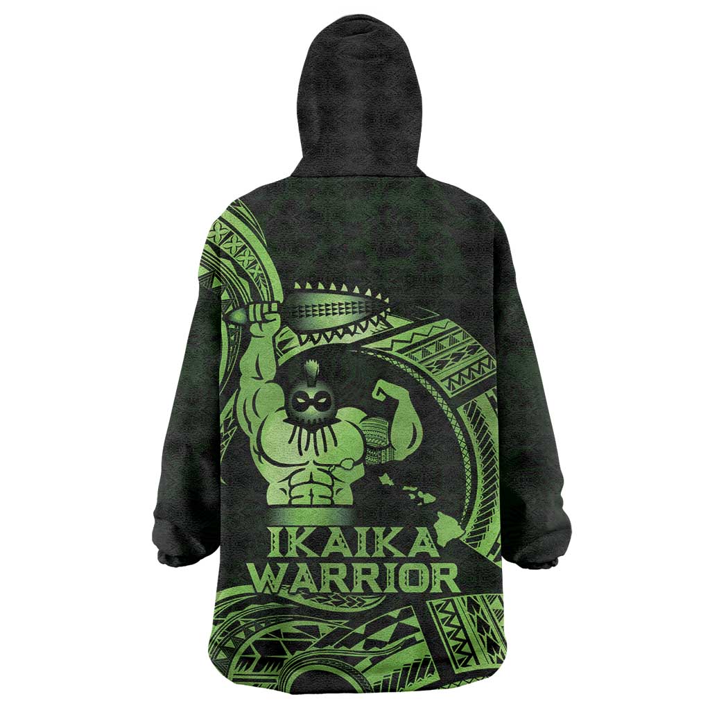 Green Hawaii Ikaika Warrior Wearable Blanket Hoodie Hawaiian Power