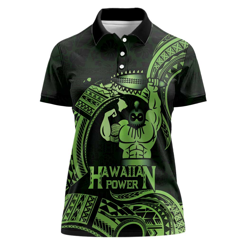 Green Hawaii Ikaika Warrior Women Polo Shirt Hawaiian Power