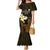 Personalised Hawaii King Kamehameha Day Family Matching Mermaid Dress and Hawaiian Shirt Plumeria With Kakau Pattern - Gold