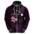 Personalised Hawaii King Kamehameha Day Hoodie Plumeria With Kakau Pattern - Purple