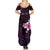 Personalised Hawaii King Kamehameha Day Summer Maxi Dress Plumeria With Kakau Pattern - Purple