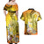 Polynesia Easter Day Couples Matching Off Shoulder Maxi Dress and Hawaiian Shirt He Is Risen Lilium Longiflorum Polynesian Pattern