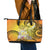 Polynesia Easter Day Leather Tote Bag He Is Risen Lilium Longiflorum Polynesian Pattern